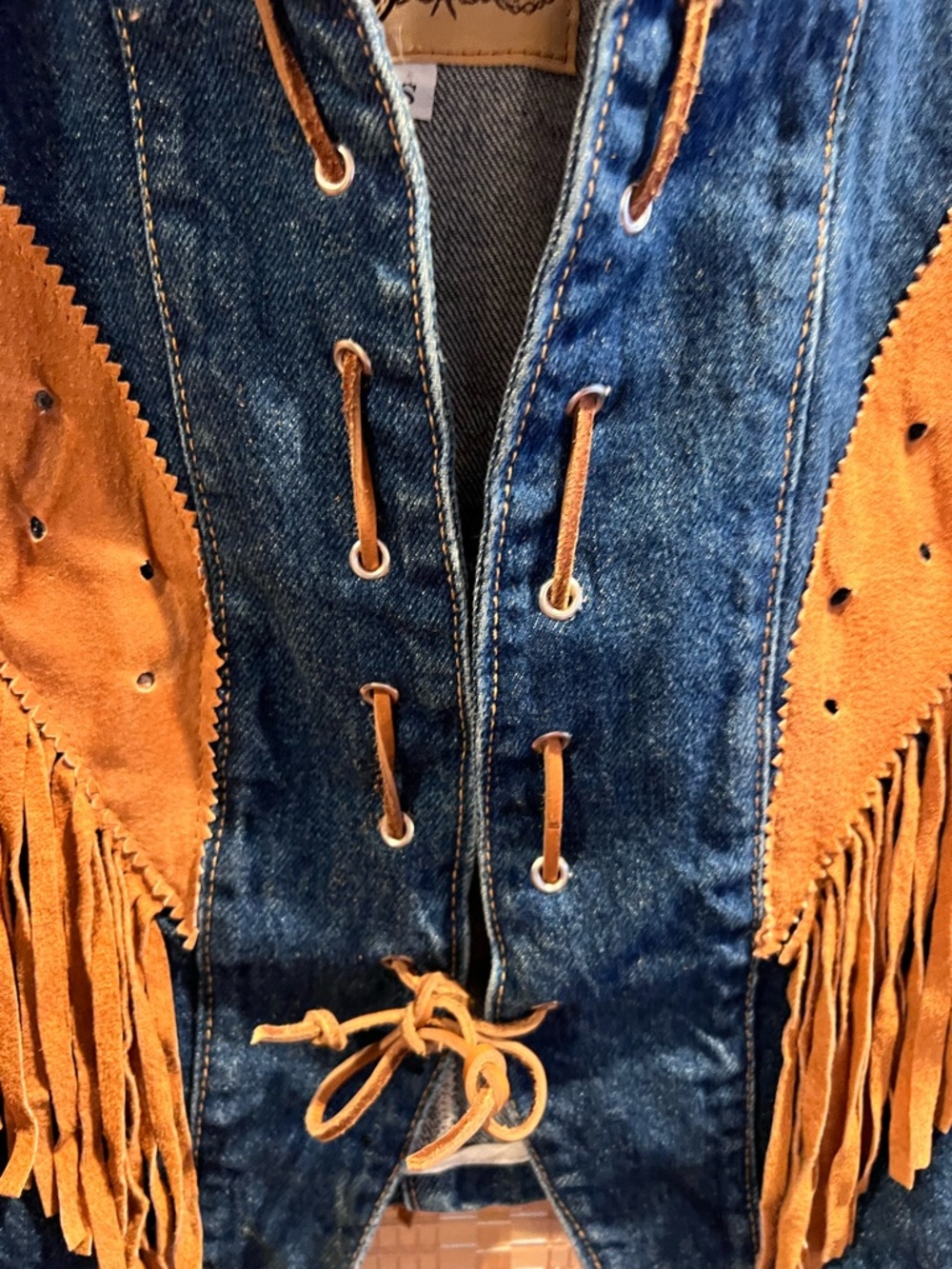 Frontier Collection vintage 1980’s denim jean western cropped jacket - Picture 5 of 10